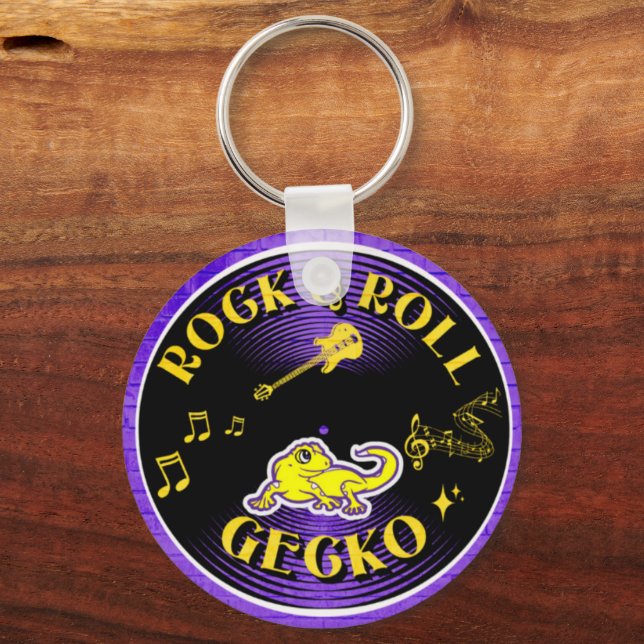 Llavero Cadena de claves Rock & Roll Gecko (Anverso)