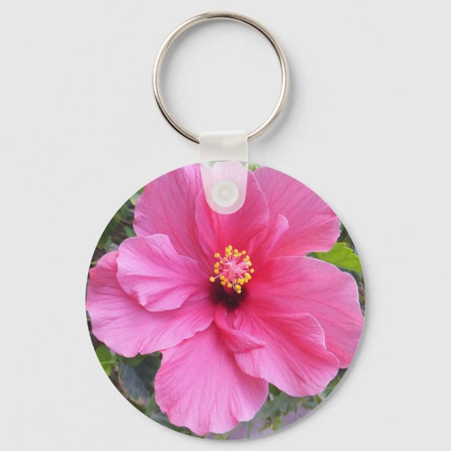 Llavero Cadena de claves Rosa Hibiscus (Anverso)