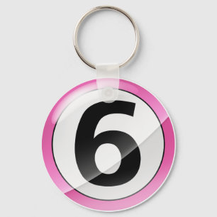 Llavero Cadena de claves rosa número 6