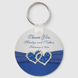Llavero Cadena de claves Royal Blue and Silver del corazón