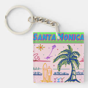 Llavero Cadena de claves "Santa Mónica" Surfer Beach