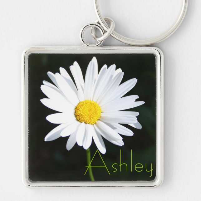 Llavero Cadena de claves Shasta Daisy con nombre (Frente)