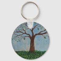 Cadena de claves temática del árbol de primavera