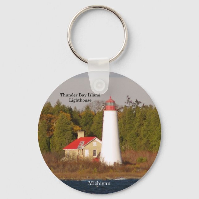 Llavero cadena de claves Thunder Bay Island Lighthouse (Anverso)