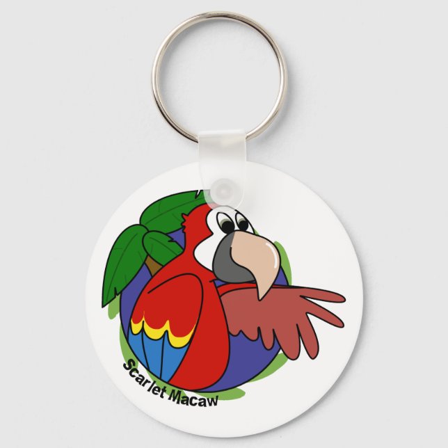 Llavero Cadena de claves Tropical Scarlet Macaw (Anverso)