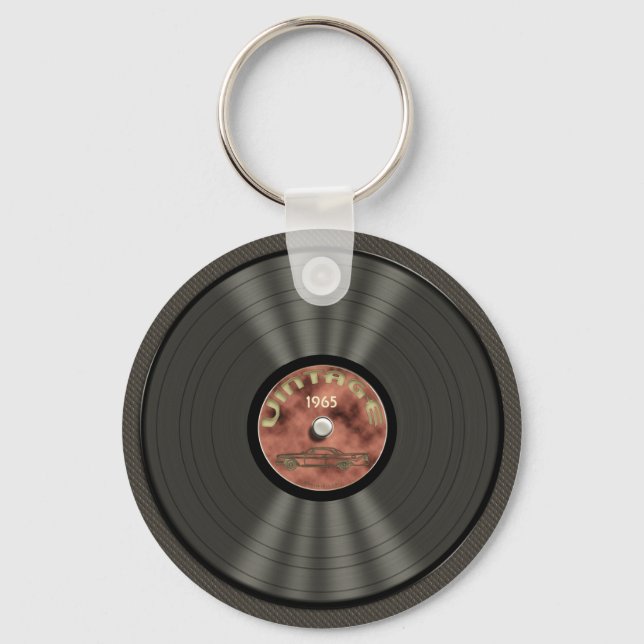 Llavero Cadena de claves Vinil Record Vintage (rojo) (Anverso)