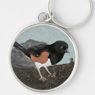 Llavero Cadena de claves Watercolor Eastern Towhee