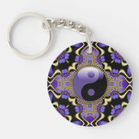 Cadena de claves YinYang de la energía púrpura de 
