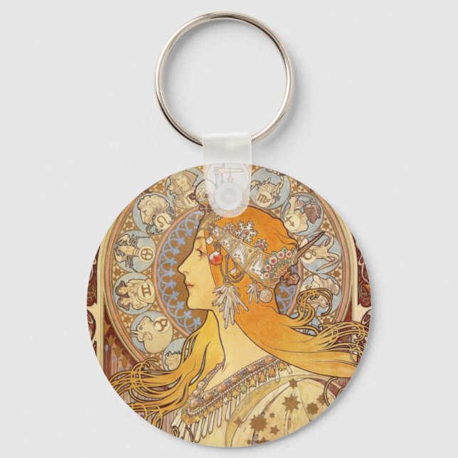 Llavero Cadena de claves zodiac de Art Nouveau Alphonse Mu (Anverso)