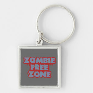 Llavero Cadena de claves Zombie Free Zone personalizado