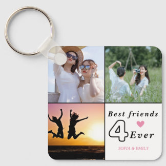 Llavero Cadena de Collage de fotos de BFF personalizado -