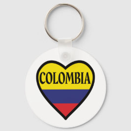 Llavero Cadena de Corazón de Bandera de Colombia