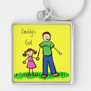 Llavero Cadena de dibujo del Chica de papá de la familia R