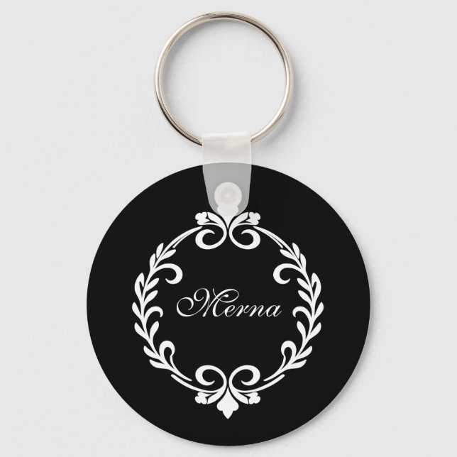 Llavero Cadena de diseño de monograma (Anverso)