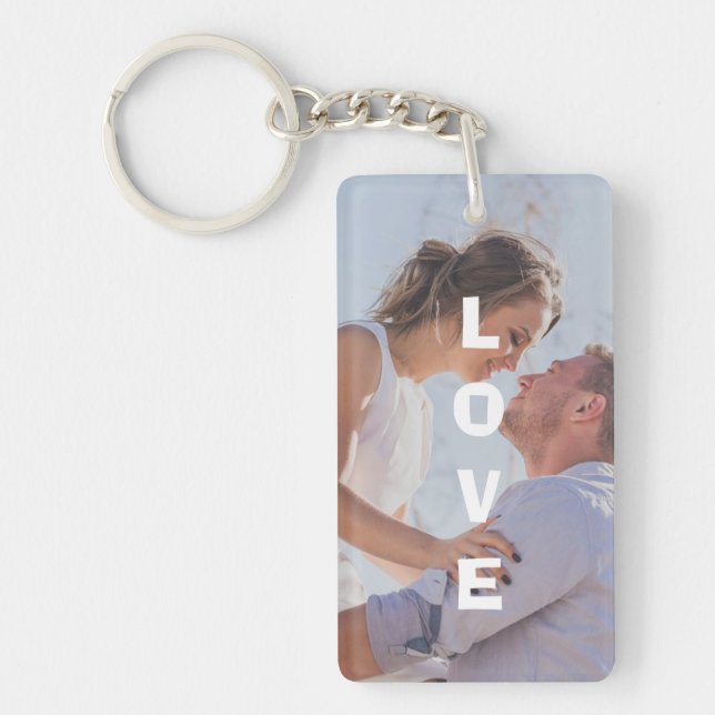 Llavero Cadena de fotos personalizada Love Always y Foreve (Frente)