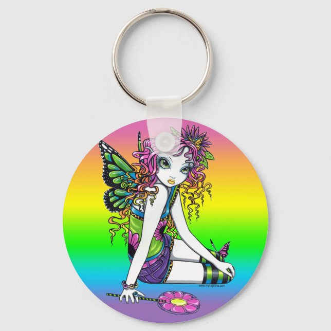 Llavero Cadena de hadas "Crystal" Candy Rainbow Butterfly (Anverso)