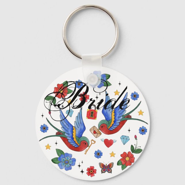 Llavero Cadena de la llave de la novia Tatuaje tradicional (Anverso)