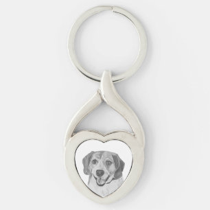 Llavero Cadena de la llave del corazón del perro Beagle