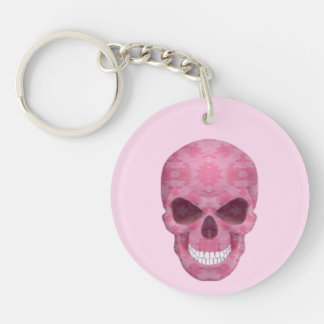Llavero Cadena de la llave del cráneo del camuflaje rosado
