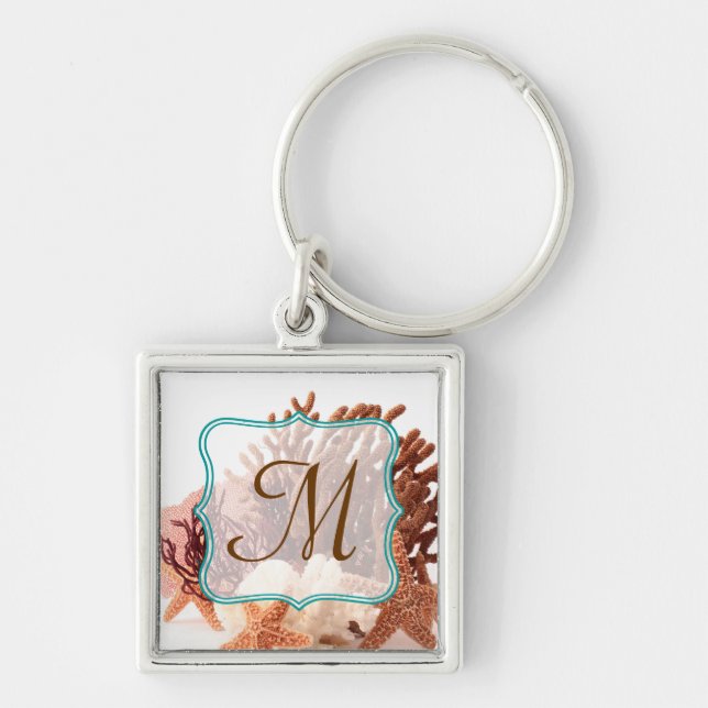 Llavero Cadena de llanura de arena oceánica con estrella d (Frente)