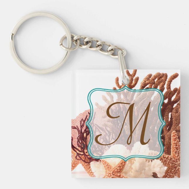 Llavero Cadena de llanura de arena oceánica con estrella d (Frente)