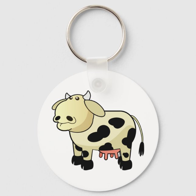 Llavero Cadena de Llave de Vaca Lechera de Dibujos Animado (Anverso)
