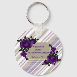 Llavero Cadena de llave floral de lavanda a rayas en Bonit