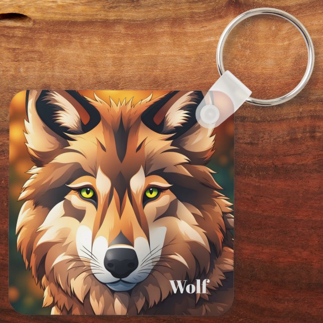Llavero Cadena de Llave Lobo  (Reverso )
