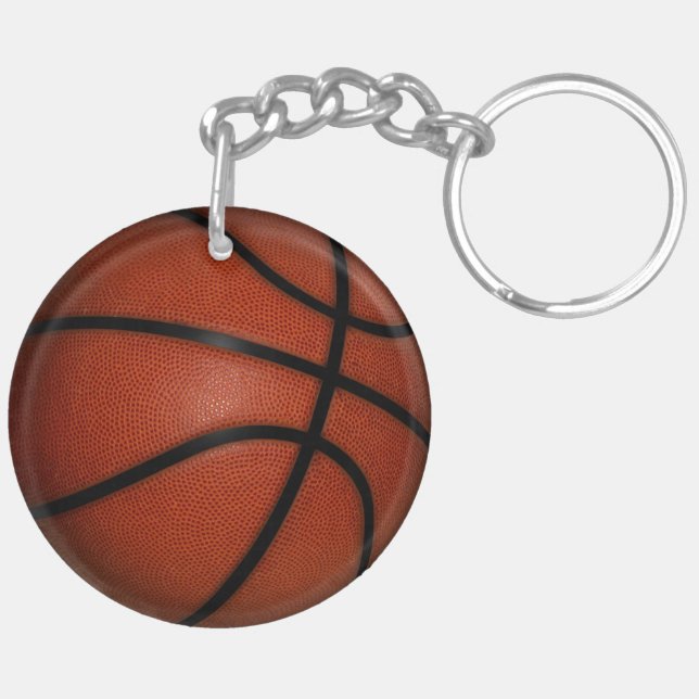 Llavero Cadena de llave redonda de baloncesto de doble car (Izquierda Bajo)