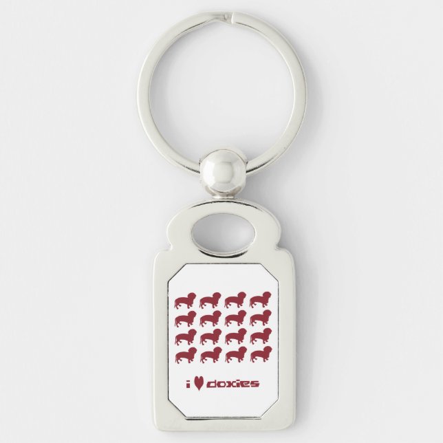 Llavero Cadena de Llaves 'Amo a Dachshunds' (Anverso)