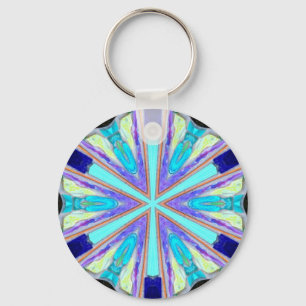 Llavero cadena de llaves azul de seis brazos