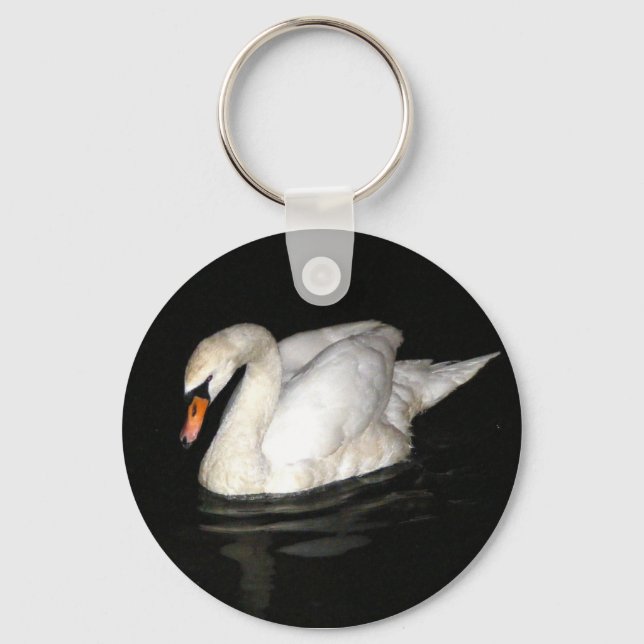 Llavero Cadena de llaves con cisne blanco. (Anverso)