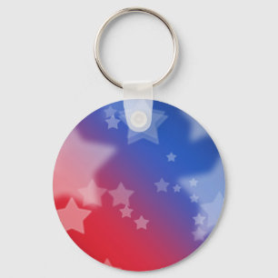 Llavero Cadena de Llaves de Estrellas Rojo Blanco y Azul