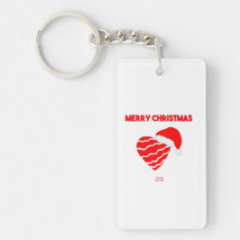 Llavero Cadena de llaves del rectángulo del corazón Santa 