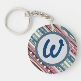 Llavero Cadena de llaves inicial personalizado de franjas 
