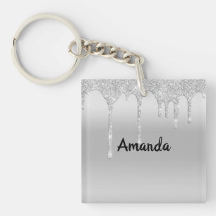 Llavero Cadena de llaves personalizada de plata con purpur