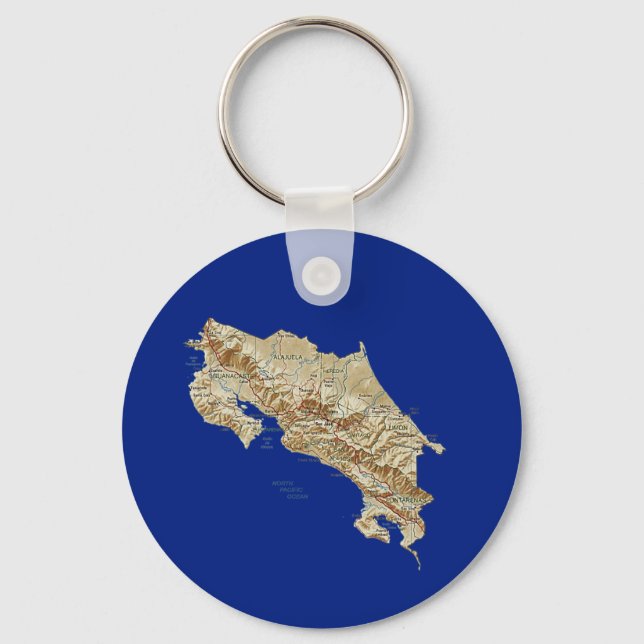 Llavero Cadena de mapas de Costa Rica (Anverso)