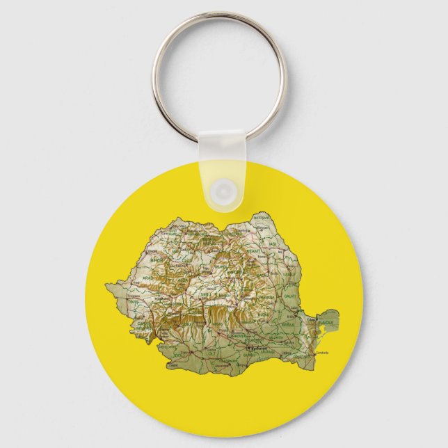 Llavero Cadena de mapas de Rumania (Anverso)