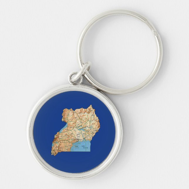 Llavero Cadena de mapas de Uganda (Frente)