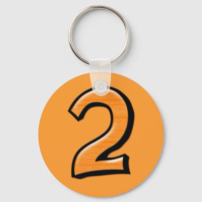 Llavero Cadena de naranja Silly Number 2 (Anverso)