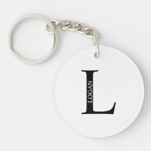 Llavero Cadena de nombres y monograma personalizada