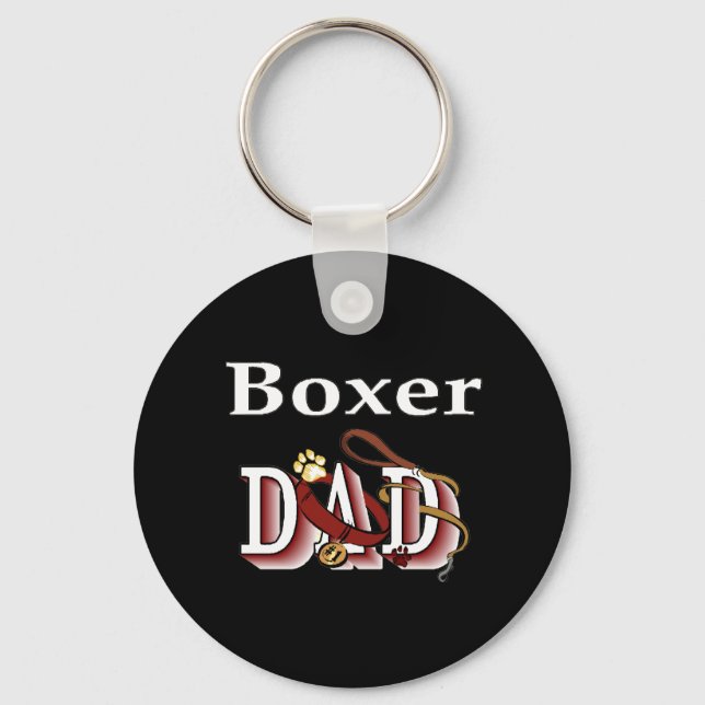 Llavero cadena de palabras clave de papá del boxeador (Anverso)