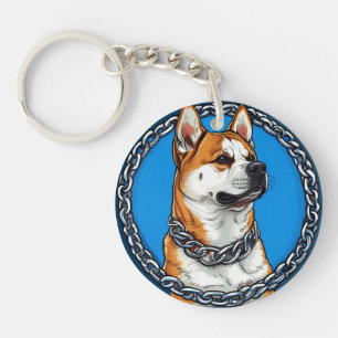 Llavero Cadena de perro genial azul diseño de estilo de ma