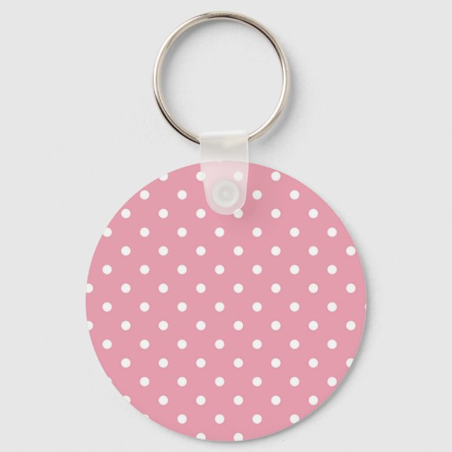 Llavero Cadena de puntos de polka rosa Rosa (Anverso)