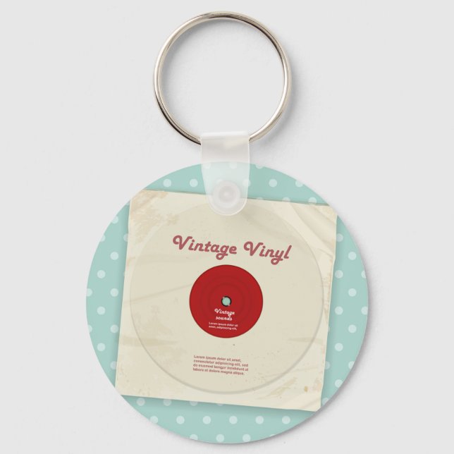 Llavero Cadena de registro de vinilo antigua (Anverso)