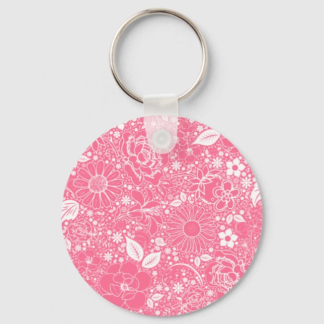 Llavero CADENA DE TECLA rosa clara de las bellezas botánic (Anverso)