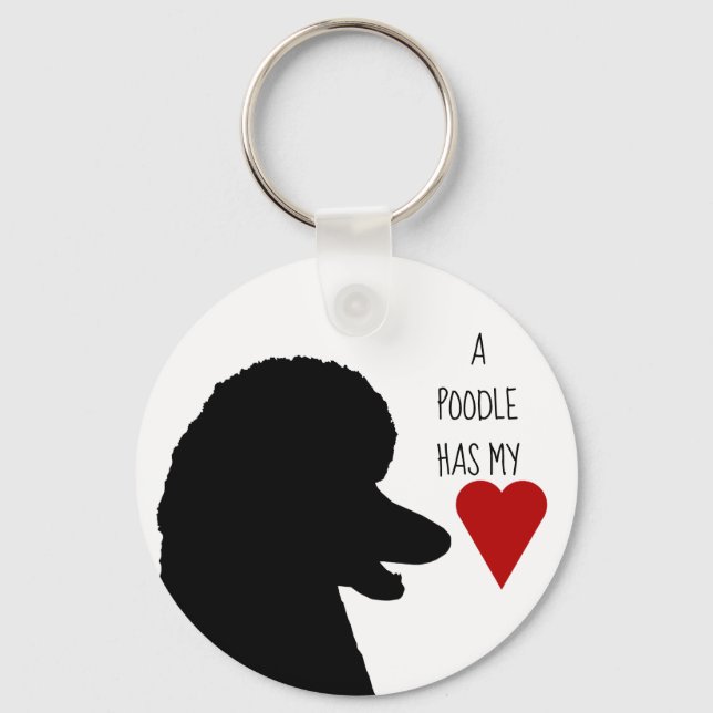 Llavero Cadena de teclas "A Poodle tiene mi corazón" (Anverso)