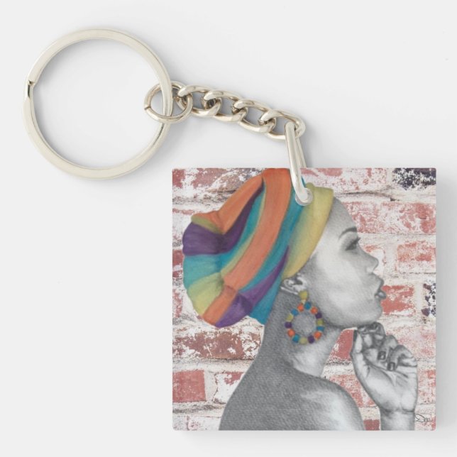 Llavero Cadena de teclas acrílicas del Ángel de la Guardia (Frente)