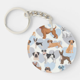 Llavero Cadena de teclas acrílicas redondeadas de patrón d