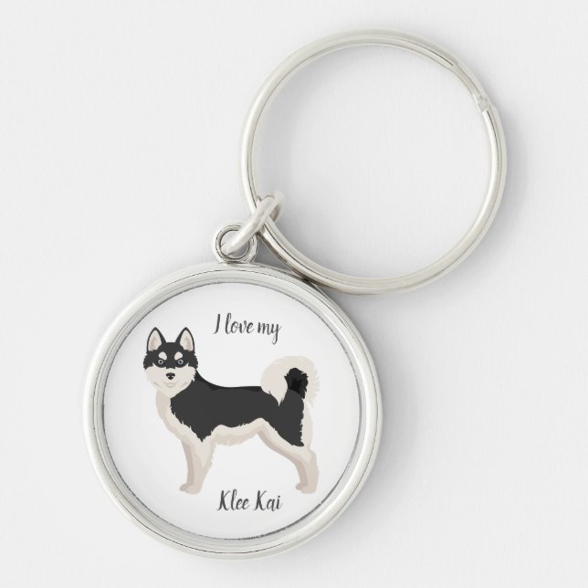 Llavero Cadena de teclas Alaskan Klee Kai. Cualquier color (Frente)